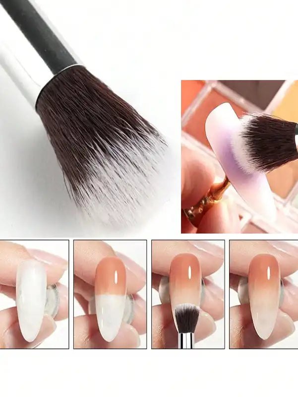 2Pcs Ombre Makeup Brush Set - Eye Shadow Foundation Blush Cosmetic Tools