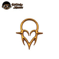 Titanium Septum Piercing Clicker with Tribal Fangs and Heart Totem Design