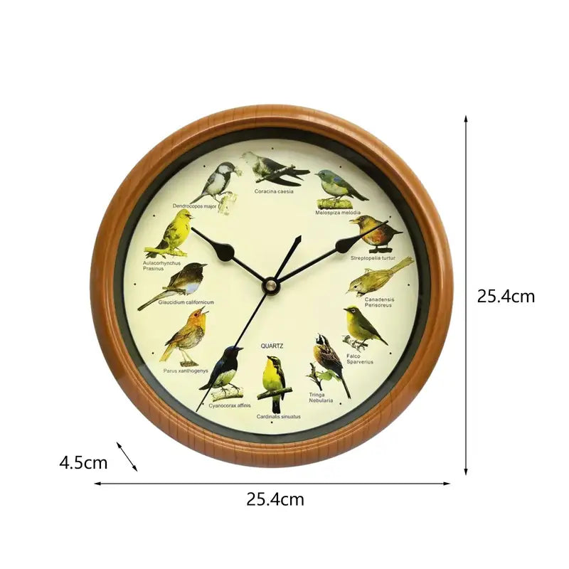 Singing Bird Wall Clock with Sound - Decorative Wall Decor for Home & Office