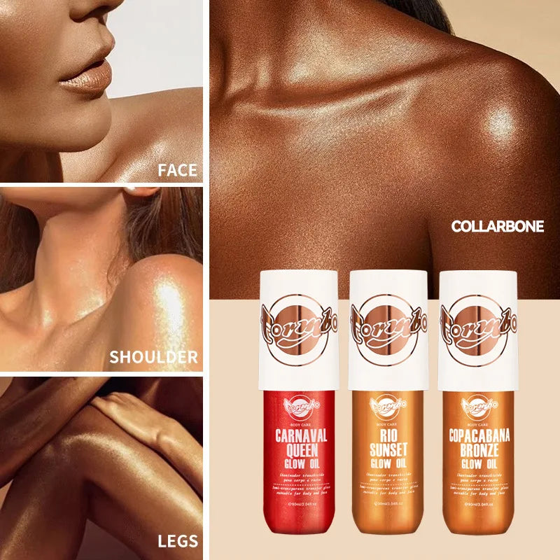 Long-Lasting Highlight Spray for Face and Body - Glossy Makeup Shine Set
