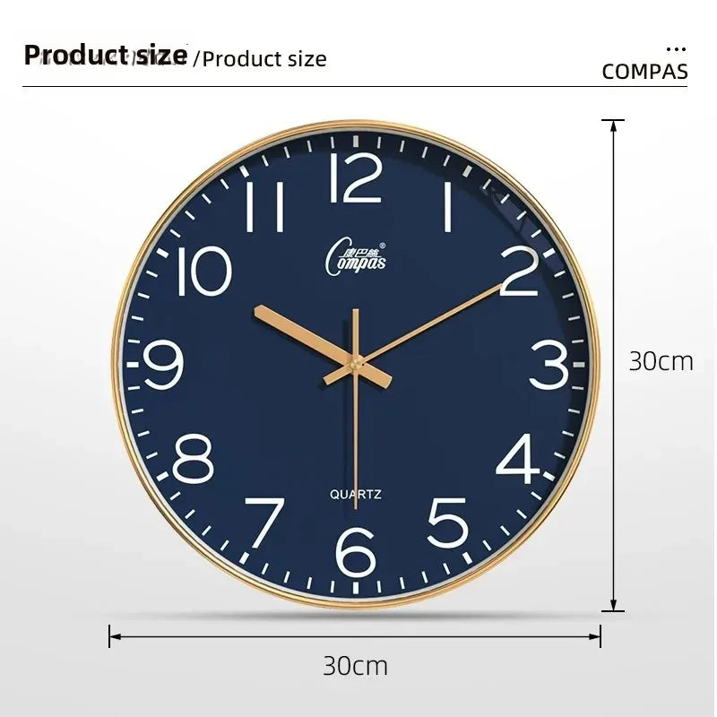 Silent Wall Clock - Modern Quartz Timepiece with Long Battery Life for Living Room & Home Decor
