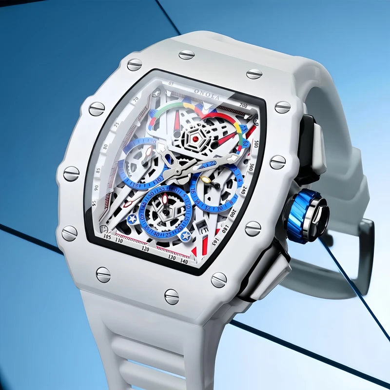 Multifunctional Waterproof Silicone Watch - Casual Quartz Timepiece for Men