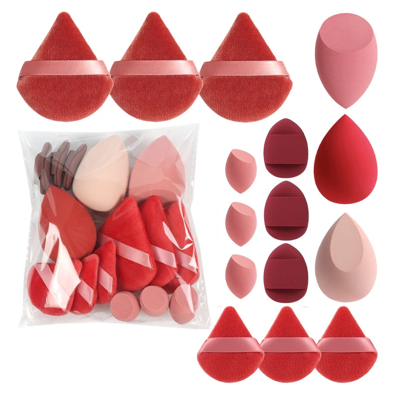 Makeup Powder Puffs Set with Mini Air Cushion & Egg Sponges - Multicolor