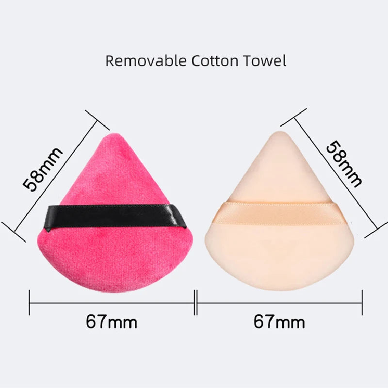 8-Piece Triangle Velvet Makeup Sponges Set for Face & Eye Contouring Wet Dry Use