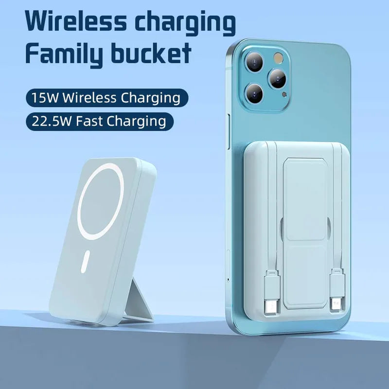 10000mAh Magnetic Wireless Power Bank with Fast Charging & Portable Stand