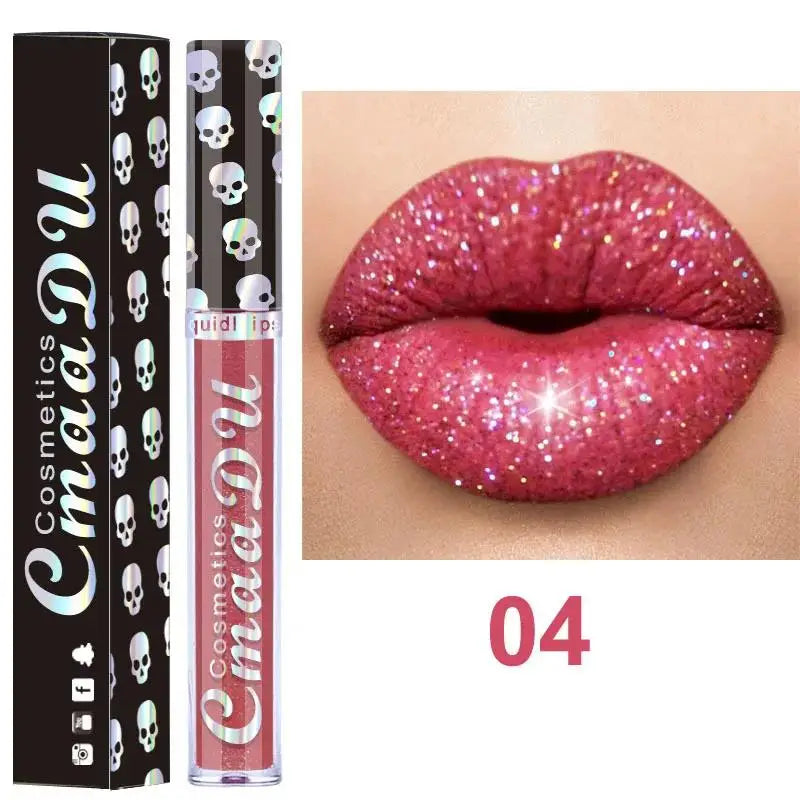 8-Color Shiny Lip Gloss Set with Diamond Finish for Women and Girls