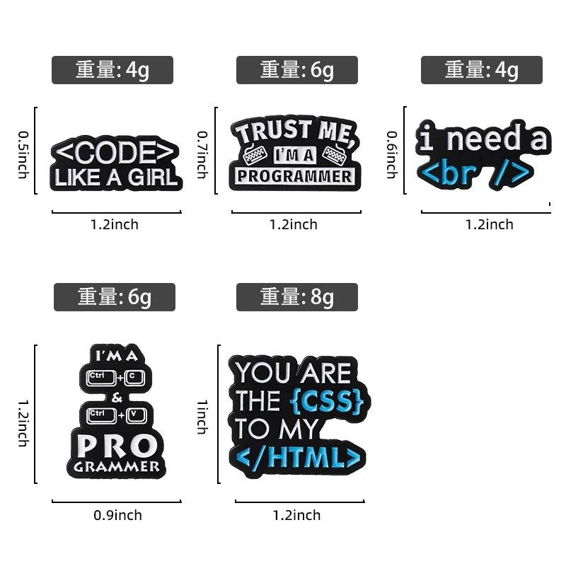 Scientific Program Code Collection Brooch Enamel Pins - Creative Chemical Element Symbols