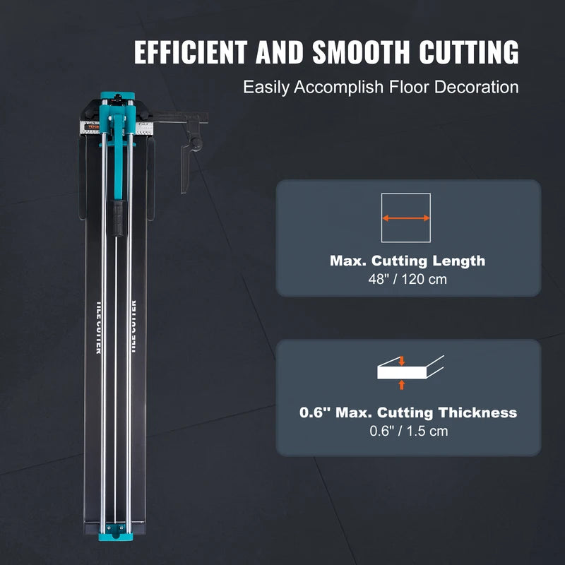 Manual Tile Cutter with Laser Positioning 48-Inch for Ceramic & Porcelain Cutting