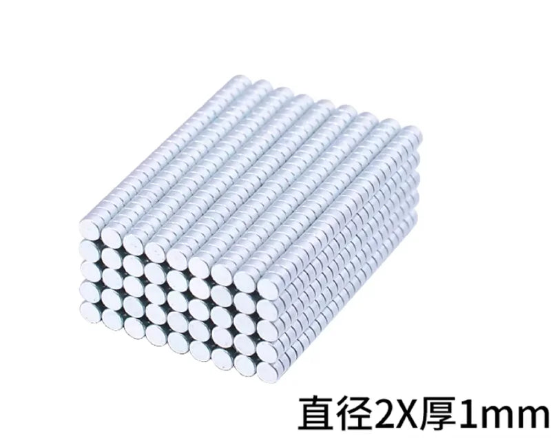 Strong Disc Magnets Set - 50/100/200 Pieces 2x1mm for DIY, Fridge, Craft, Science