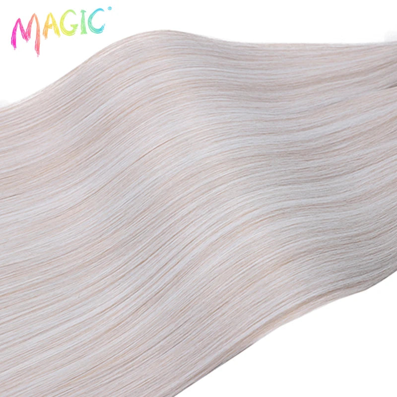 Magic Ariel Straight Ponytail Extensions 28 Inch Synthetic Hair Braids Ombre