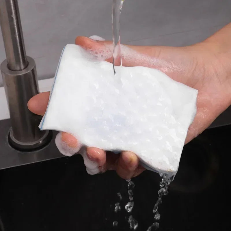 Nano Cleaning Magic Cloth Set for Kitchen, Bathroom, Car Cleaning - White Sponge Blocks