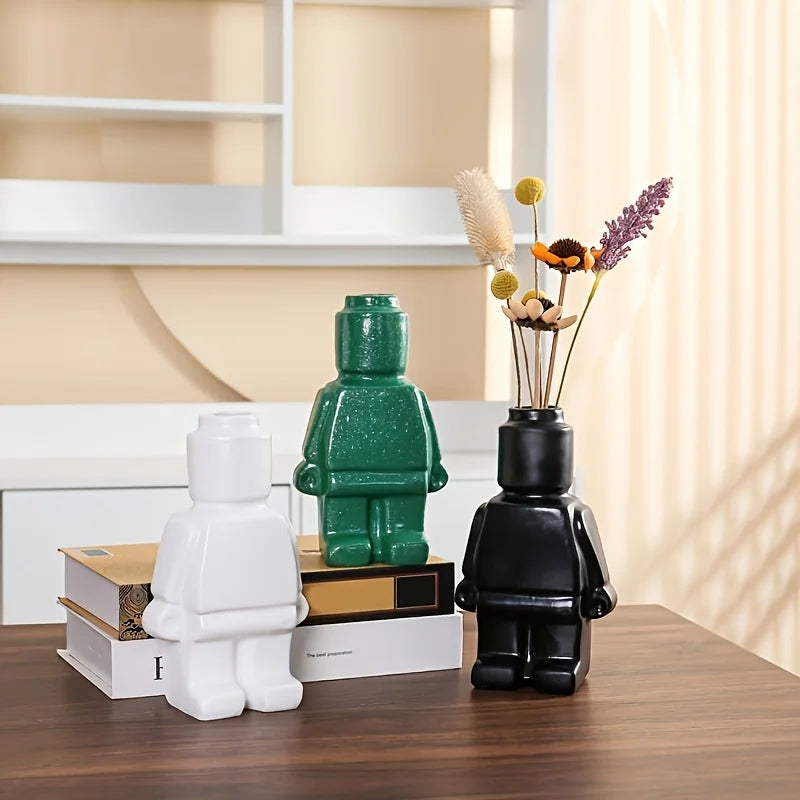Nordic Style Ceramic Vase Indoor Flower Pot Home Office Decor White