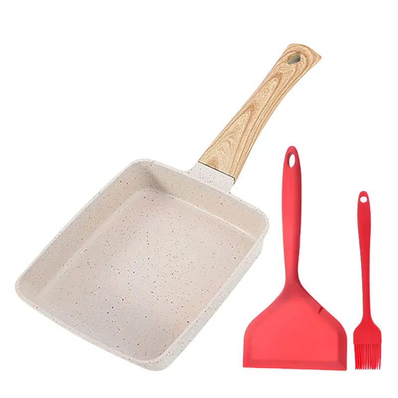 Nonstick Tamagoyaki Pan Japanese Omelette Egg Pan Rectangular with Detachable Handle
