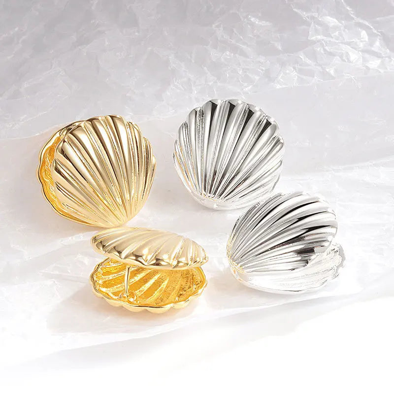 Ocean Shell Texture Stud Earrings for Women Trendy Jewelry Personalization Daily Wear