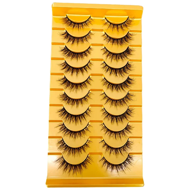 3D Mink Eyelashes Wispy Full Strip False Lashes Natural Short Makeup