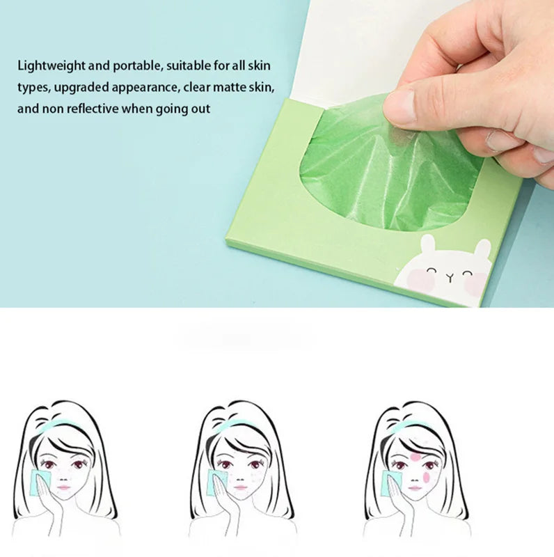 Oil Blotting Papers 100pcs Facial Oil Control Sheets for Men Women Set