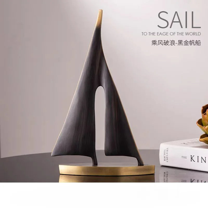 2-Piece Resin Sailboat Tabletop Decor for Living Room & Bedroom