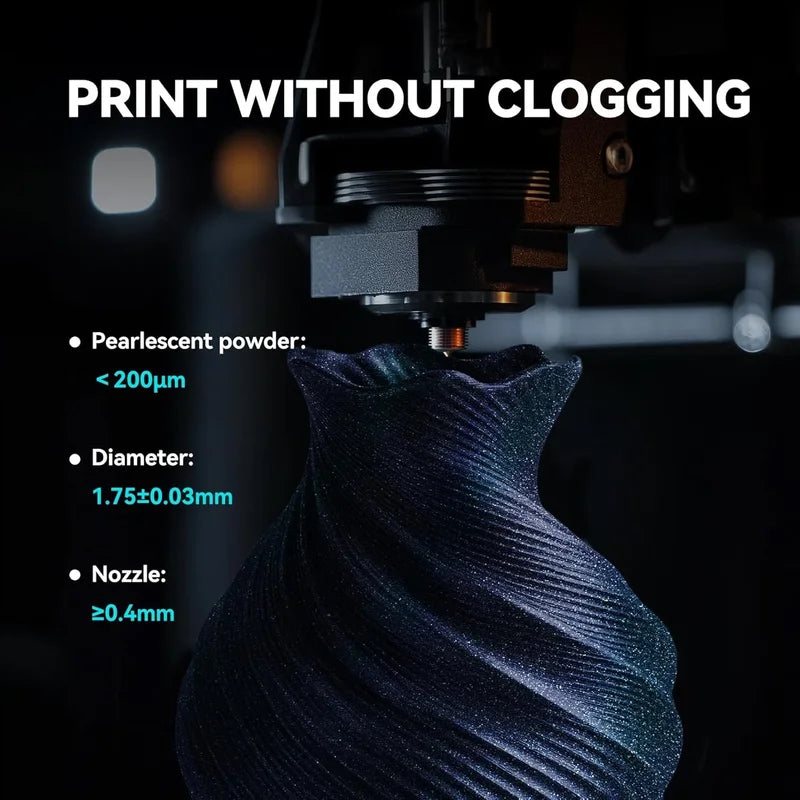 Galaxy PLA 3D Printer Filament Sparkle Glitter Chameleon Changing Colors 1.75MM
