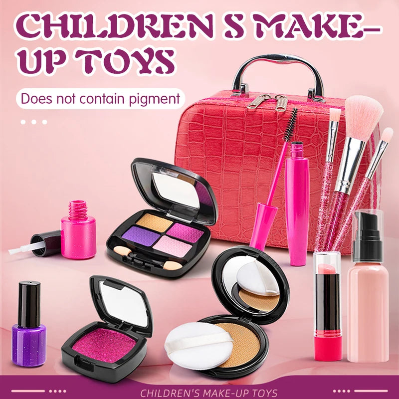 Kids Makeup Toy Set 11/21pcs Portable Washable Pretend Play Gift for Children