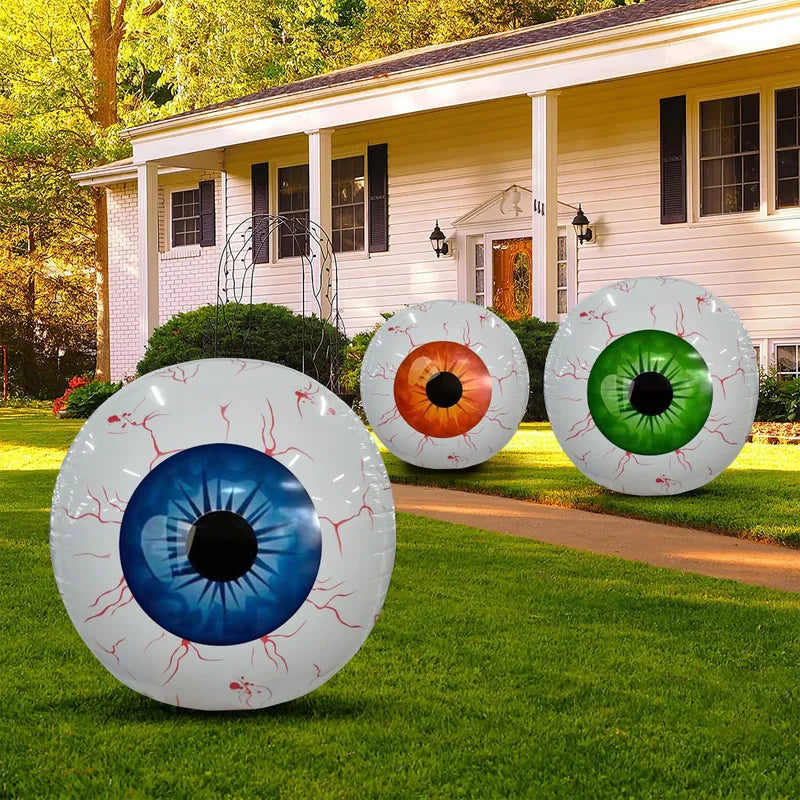 Halloween Inflatable Bloodshot Eyeballs Decor Indoor Outdoor Garden - 55cm