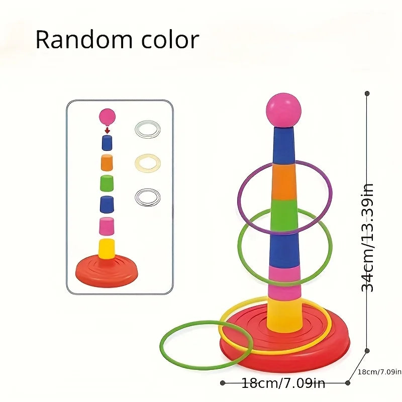 Colorful Hoop Throw Game Set for Kids & Family Outdoor Play - Halloween Christmas Gift