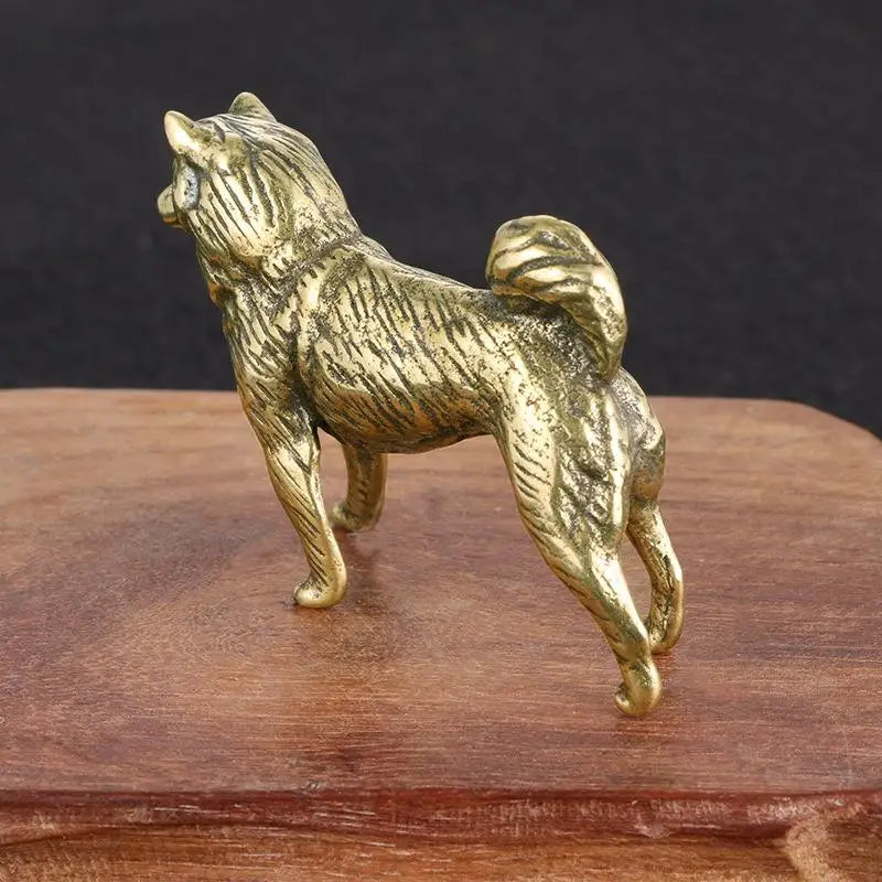 Miniature Dog Figurine - Retro Brass Animal Desk Decor Gift