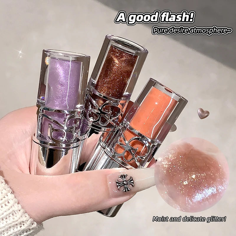 Shimmer Lip Gloss - Hydrating Plumping Lip Oil with Glitter