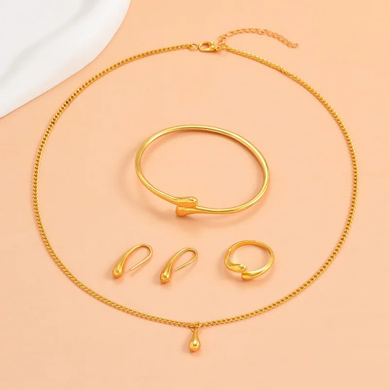 Water Drop Jewelry Set - Necklace, Bracelets, Rings & Earrings - Gift Set