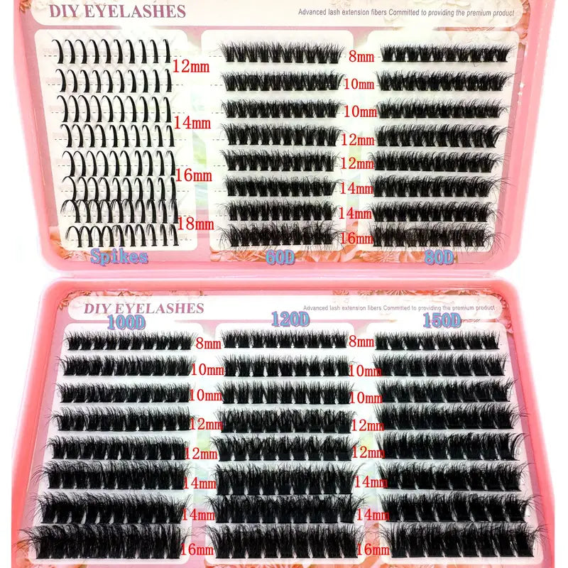 False Eyelash Clusters 48 Rows 6 Styles Volume DIY Extensions Thick Curly 8-18MM