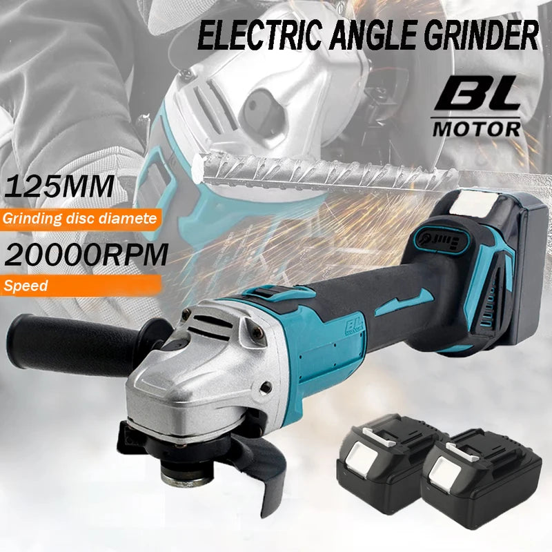 125mm Brushless Cordless Angle Grinder with Variable Speed for Makita 18V Battery