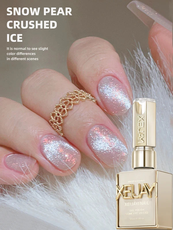 15ml Snow Pear Crushed Ice Cat Eye Gel Nail Polish - UV/LED Quick-Dry Nail Art
