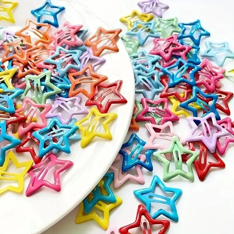 20pcs Colorful Star Hair Clips for Girls Kids Hair Accessories