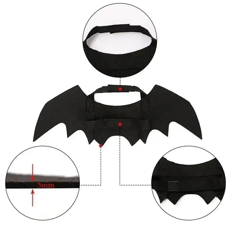 Pet Cat Dog Bat Wings Costume Role Play Accessory Halloween Cosplay