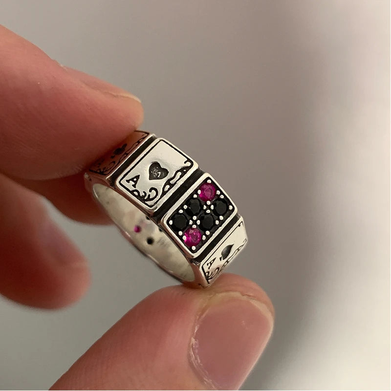 Vintage Lucky Poker Rings for Women & Men - Card Playing Finger Jewelry