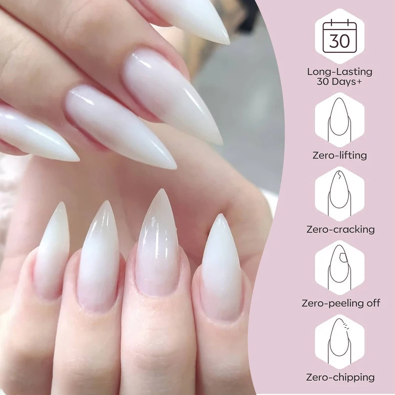 Milky White Gel Nail Polish - Semi-Transparent 15ml UV/LED Removable