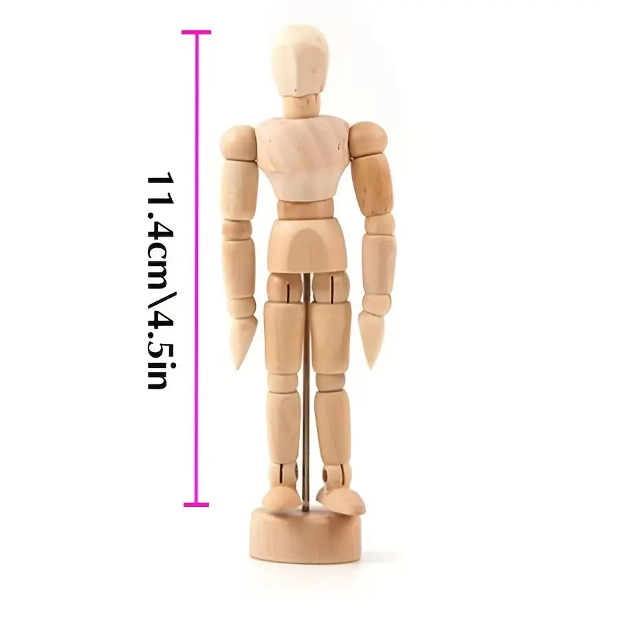 Artistic Wooden Sketch Mannequin with Movable Limbs for Drawing & Decoration