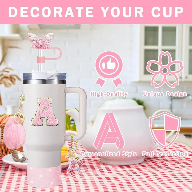 9PCS Cup Accessory Set for Stanley 30oz 40oz - Silicone Cover, Straw, Charm, Stickers