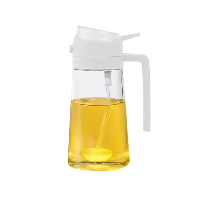 500ml 2-in-1 Spray Oil Dispenser for Kitchen & BBQ - Refillable Oil Jar