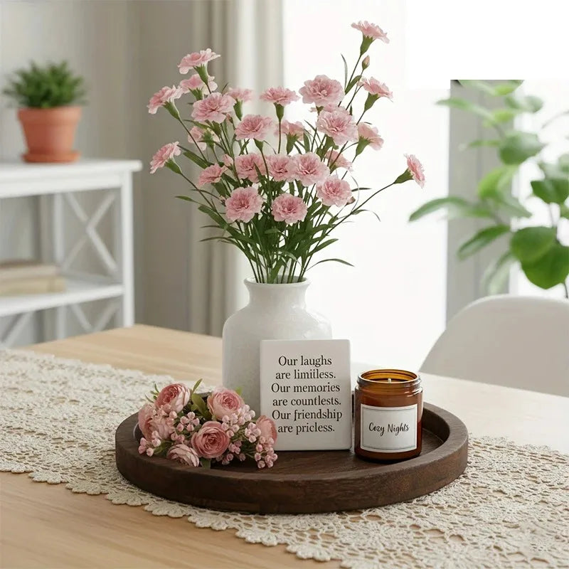 Rustic Wooden Serving Tray for Candles Vases & Centerpieces - Home Decor