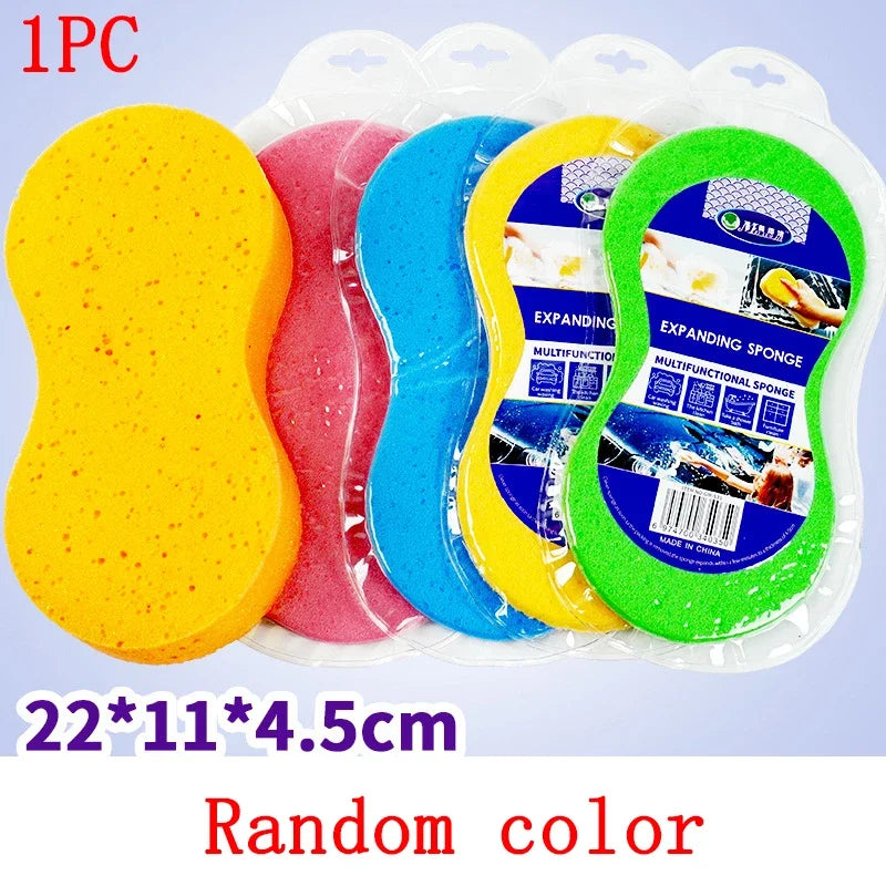 Large 8-Shaped Honeycomb Car Cleaning Sponge Block High-Density Auto Wash & Wax Tool