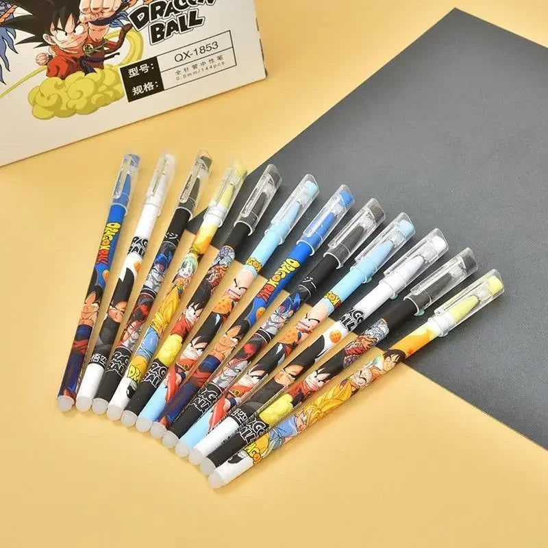 12PCS Gel Pen Set - Dragon Ball Z Anime Cartoon Stationery Kids School Office Supplies