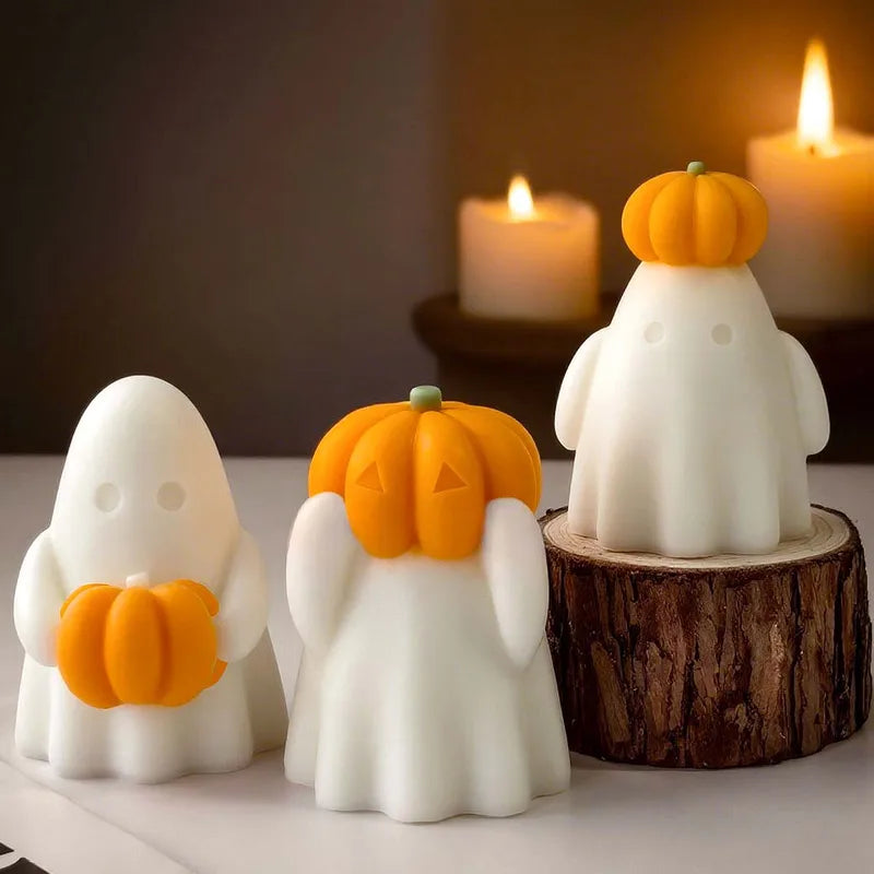 3D Halloween Pumpkin Silicone Mold for Candles Resin Crafts Party Decor