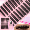DIY Lash Extension Kit Clusters with Bond & Seal - Natural Wispy 9-16mm