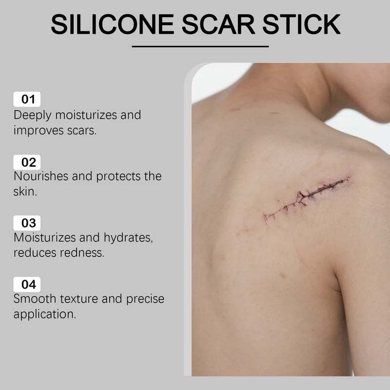 Portable Silicone Scar Stick for Face & Body Skin Repair, Reduce Allergies