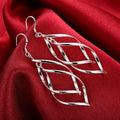 Elegant Silver Drop Earrings for Women Wedding Christmas Gifts Jewelry
