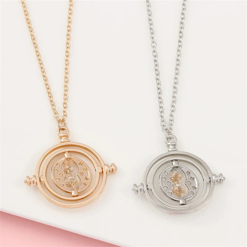 Harried Time Necklace Hourglass Timer - Rotatable Astronomical Converters for Cosplay & Gift