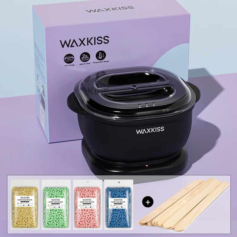 Foldable 450ml Silicone Wax Heater Set for Hard Wax Beads - Full Body Depilation