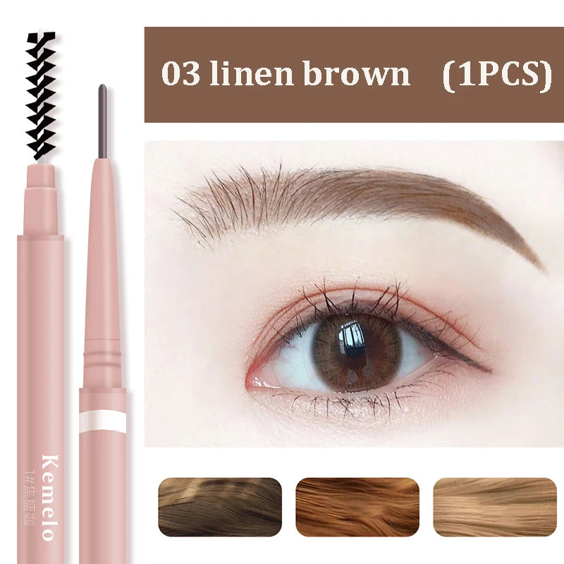 Ultra Fine Double-Ended Eyebrow Pencil - Waterproof, Long Lasting, Natural Finish