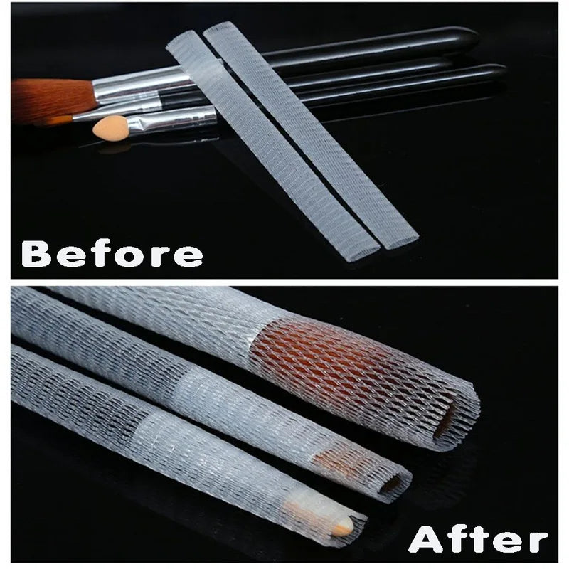 Makeup Brush Protective Mesh Cover Set - Anti-Frill Net for Brush Safety