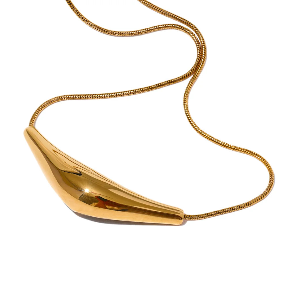 Waterproof 18K PVD Plated Stainless Steel Clavicle Necklace - Fashion Jewelry Gift